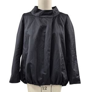 Simply Vera Wang Poly/Nylon Black Windbreaker Fully Lined Sz 10